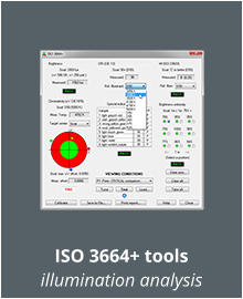 ISO 3664+ tools illumination analysis